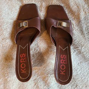 Michael Kors Brown Slide-in Sandal
